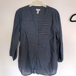 Asian themed Chico's button down - size 2